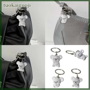 tuokaiguoji Flocked Koala Keychains Resin Cartoon Cute Stuffed Animal Charms Bag Pendant Keychain For Men Women Friends Couple