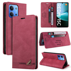 For Xiaomi Redmi 15C 15 17 14C 13C 13 12C 12 Phone Case Business Leather Wallet Card Slots Flip Cover Casing