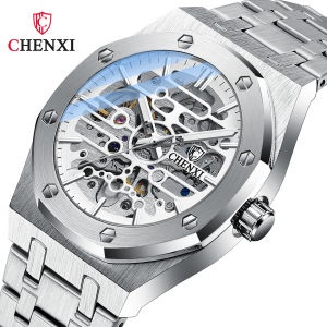 2022 Hot Selling Automatic Mechanical Watch Mens Waterproof Luminous Hollow Out High-end Mens Stainless Steel Strap Watch Birthday Valentines Day Gift-Send Box