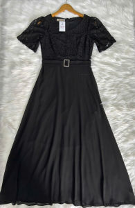 Đầm dự tiệc maxi form dài ren phối tùng chiffon đính khoen eo S&M - GR0342 (Hình thật do shop tự chụp)