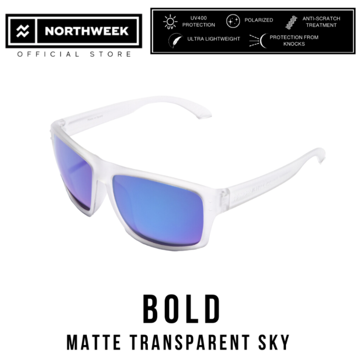 Northweek Bold Sonnenbrille Unisex – Polarisierte Blau-Gläser UV400 – Inkl. Etui & Mikrofasertuch – Breite Sportbrille
