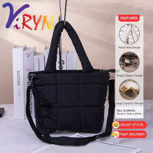 ViRYN Puffy Bag Zippered Tote Bag Crossbody Sling Bag Women Casual Shoulder Bag Adjustable Beg Wanita