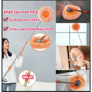 Cây Lau Trần Nhà Đa Năng Tiện DụngĐa Năng Hình Tròn Hoa Hướng Dương Xoay Linh HoạtXoay 180 Độ Cán Inox Dài 180cm