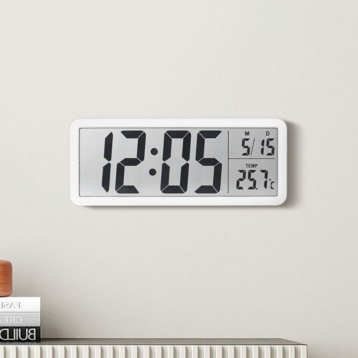 GOUPO Multi-functional Electronic Wall Clock Temperature Wall-mounted ...
