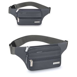 Ultra-Thin 5 Zip Compartments Waist Bag Chest Bag Sling Bag Beg Pinggang Lelaki Beg Sandang Crossbody Bag (WP-044)