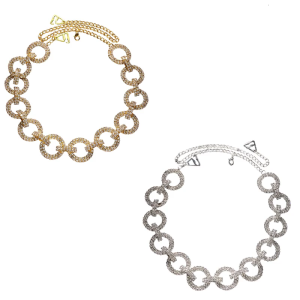 Womens Rhinestones Shoulder Strap Chain with Metal Rings Design To Enhances Your Formal Dresses Body Accessory