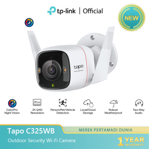 Kamera CCTV IP TP-Link Tapo C325WB 2K QHD 4MP ColorPro Night Vision IP66 untuk Luar Ruangan (dengan Sertifikasi Amazon Cloud/Sirim)