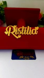 bros papan nama hijab custome nama sendiri lapis emas 24k