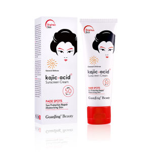 GUAN JING Kojic Acid Sunscreen SPF50 PA+++ Guanjing Body Sublock Badan Wajah Sunscreen Cream 80g - Mengandung Kojic Acid Vitamin C dan Green Tea Yang Dapat Membantu Meratakan Warna Kulit dan Melindungi Kulit dari Paparan Sinar Matahari