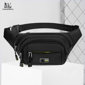 LouisWill Mens Chest Bag Fashion Waist Bag Multifunctional Crossbody Bag Waterproof Sports Bag Large Capacity Casual Bag Messenger Bag Shoulder Bag Outdoor Fitness Bag Travel Bag Business Bag