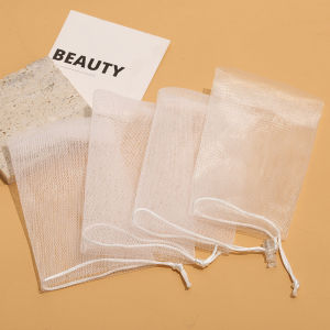10pcs Exfoliating Mesh Soap Net Mesh Foaming Bag Bubble Foam Bath Soap Net Drawstring Bag Bathroom Skin Cleaning Tool