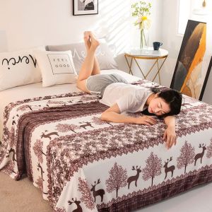 Flannel Blanket Bed Sheet Single Layer Blanket Nap Lightweight Small Blanket Throw Blanket Single Layer Blanket Thin Fleece Bed Sheet LZD