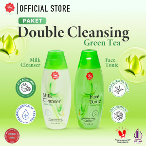 [PROMO] Paket Double Cleansing Green Tea - Viva Milk Cleanser dan Face Tonic Green Tea (100 ml)
