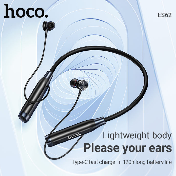 HOCO 100 Original ES62 Bluetooth Earphones Wireless Earbuds Neckband Earphone Waterproof Sport Headset with Microphone Lazada Singapore