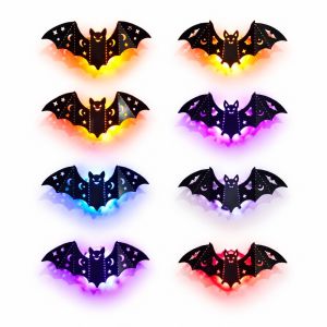 MUNCHX 8pcs/set Sáng Miếng dán tường phát sáng trong bóng tối Cánh rỗng Thú cưng Hình dán tường chủ đề Halloween Có thể tháo rời. Miếng dán tường tự dính Tiệc Halloween