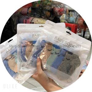 Combo 5 đôi vớ tất lưới Sơ sinh Vớ  bé trai bé gái 0-12 tháng hiệu Dokma