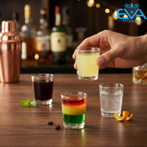 Bộ 6 Ly Shot Thủy Tinh Dáng Trụ Đáy Dày 50ml Ly Uống Rượu Mạnh WH6017 Cao Cấp