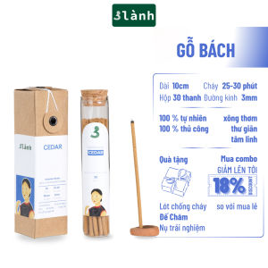 Nhang Thủ Công 3 Lành Hộp 30 Que Nhiều Mùi 100 % Tự Nhiên Tặng Kèm Đế Chăm Không Hóa Chất Xông Thơm