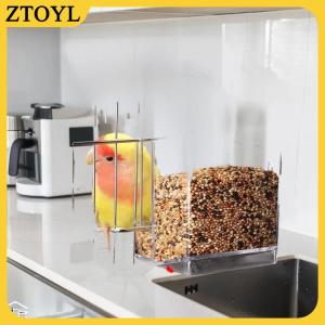 ZTOYL Công suất lớn chim trung chuyển Hộp chống giật gân chim thực phẩm quả bền Vẹt ăn hộp cho chim vừa nhỏ