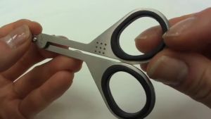 Seki Edge Stainless Steel Nostril Scissors (SS-908) - Safety Grooming Scissors with Round Blunt Tips for Trimming Nose Hair & Other Facial Hair for Men & Women - Made in Japan
