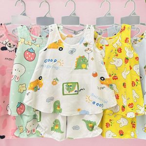 Set 2 Bộ Đồ Tole Lanh Bé Gái - Mẫu Sát Nách Xòe - Size 1-10 cho bé 5-30Kg - XOE02