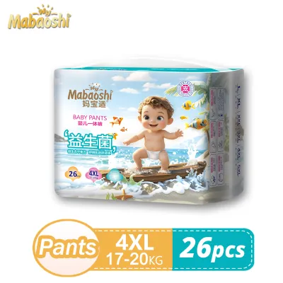 Bộ tã MABAOSHI tã cỡ lớn thoáng khí thấm hút tốt và mềm mại size L-7XL phù hợp cho bé có cân nặng từ 5-40kg.