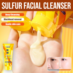 Sulfur Facial Cleanser Sulfur Face Wash Deep Cleansing Blackhead Removal Acne Treatment Oil Control Pore Shrinking Beauty Skin Care