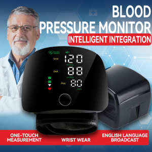 Automatic Portable Blood Pressure Meter Wrist Blood Pressure Monitor Sphygmomanometer Heart Rate Pulse Tonometer BP