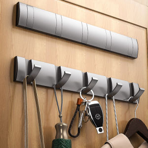 【Super low price】YUNJIEYA Folding Door Hooks Towel Hanger Nail Free Punch Wall Rack  Hook Coat Clothes Holder for Bathroom Kitchen Accessories