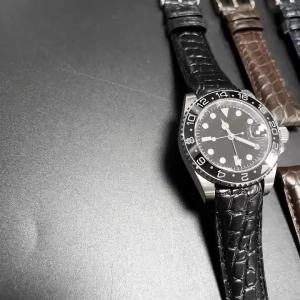 20mm 22mm Curved Crocodile Skin WatchBand For Rolex Seiko Watch Strap Mens Soft Genuine Leather Bracelet Band