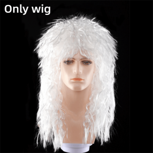 PHANT 1Pcs/Set Fluffy Long Wavy Wig Funny Fashionable Party Costume Wig Handsome Breathable Halloween Wig Props Role-Playing