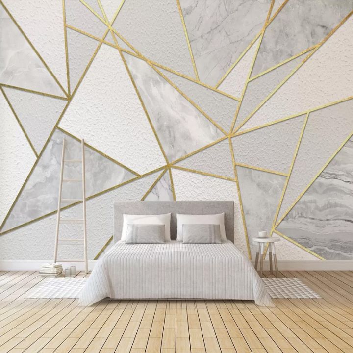 Wall Paper 3D Wallpapers Mural Golden Tree Geometric Art Photo