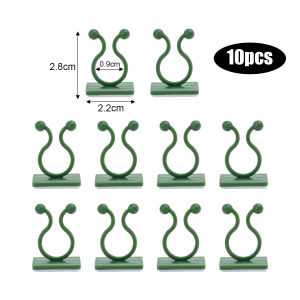 10PCS Vine Fixing Clips Plastic Traceless Plant Growth Support Buckle Clamps Self-adhesive Garden Potted Plants Fixing Tools