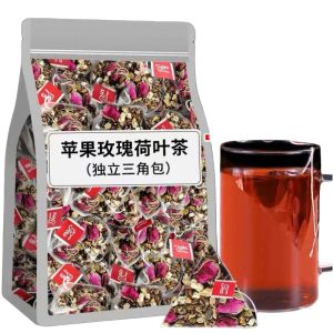 Apple rose lotus leaf cassia seed and mulberry flower tea bag. Light and healthy oil-scraping tea.