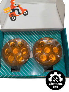 1 đôi Đèn trợ sáng xe ô tô 7 mắt tròn đường kính 105cm lắp siêu trợ sáng 8V 12V 24V-80V RL