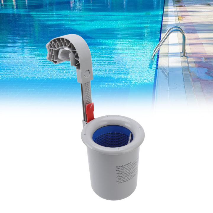 Pool Surface Skimmer Plastic Gray Wall Mounted Automatic Cleaner Filter 