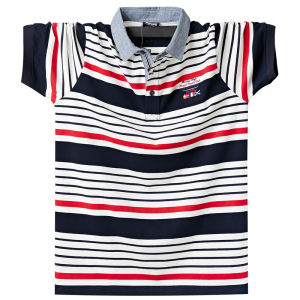 Vsheng 2020 Cỡ Lỡn Sọc Polo T Áo Sơ Mi Cho Người Đàn Ông Cổ Áo Cỡ Lớn M Để 6XL Thoáng Khí Ve Áo Người Đàn Ông Bình Thường