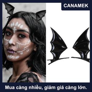 【CANAMEK】 Halloween BAT Devil Headband tóc Clip Set phụ kiện lễ hội cosplay trang phục bên phụ kiện cho phụ nữ cô gái cậu bé
