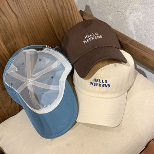 YAFEN Korean Letters Embroidered Baseball Hat Sun Protective Breathable Adjustable Casual Running Cap For Men Women