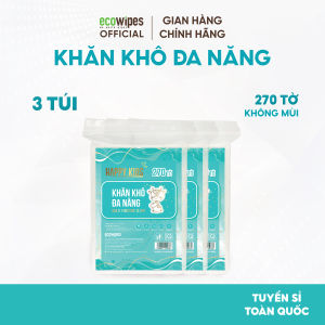Thùng 05 Túi Khăn Vải Khô Đa Năng Cho Bé Happy Kids Túi 270 Tờ Không Mùi Mềm Mịn Dai Thấm Hút Tốt