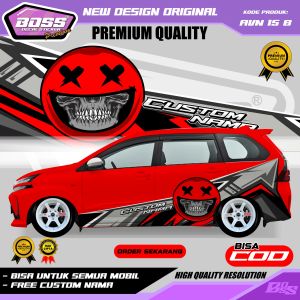AVN 15 - STIKER DECAL MOBIL AVANZA SIGRA ERTIGA BRIO YARIS JAZZ PAJERO MOBILIO GRATIS CUSTOM NAMA
