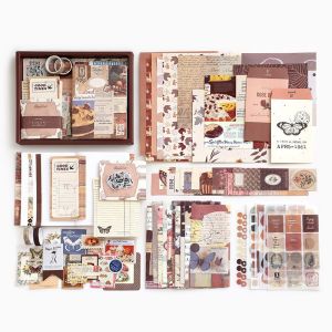 Cute A6 Diary Hand Account notepad Kit Journal Scrapbook material with Tape Post-it Stickers Cards Note books gift box set