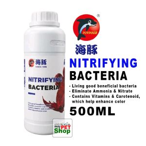 Porpoise Nitrifying Bacteria 500ml - Beneficial Aquarium Bacteria for Fresh & Seawater Eliminates Ammonia & Nitrate Enhances Fish Color