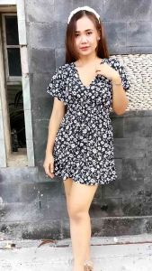 PROMO!!! minidress Ivy backless motif bunga