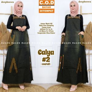 Calya #2 Overall Jeans - Jumpsuit Jeans Terbaru - Baju Rok Kodok - No Inner (Tanpa Daleman)