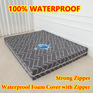 4 Inches Thickness Waterproof Foam Cover with Zipper Mattress Protector Bed Sheet with Zipper