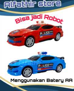 Mainan Anak Mobil Mobilan Baterai Robot Polisi Car Transformer Bump And Go ALFATHIR STORE