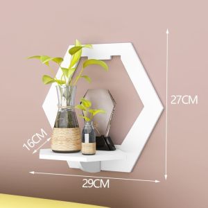 ชั้นวางของ ชั้นวางของติดผนัง ทรงสี่เหลี่ยม ไม่ต้องเจาะ ชั้นวางติดผนัง มีทั้งหมด 3 รูปทรง ทันสมัยและเรียบง่าย