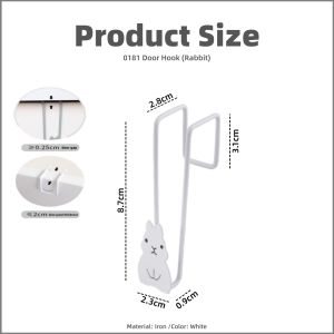 【Woody】Cute Rabbit Cabinet Door Hook Clothes Hook Behind  Kitchen Drawer
