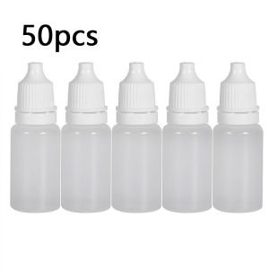50Pcs 10ml Soft Empty Squeeze Dropper Bottles Eye Drop Liquid Refillable Storage Bottle